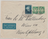Danzig, 1938,  Mi.- Nrn.: 272 (2x) + 281 in MiF auf Luftpost- Auslandsbrief von Danzig nach Wien