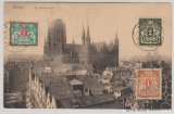 Danzig, 1923, Mi.- Nrn.: 130, + 141- 42 in MiF (bildseitig) auf Bild- Auslandspostkarte von Danzig nach Borgenhout (B)