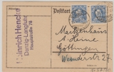 Danzig, 1922, Mi.- Nr.: 57 (2x) in MeF auf Fernpostkarte von Danzig nach Göttingen