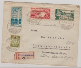 259- 261 + A241 auf Satzbrief MiF per Einschreiben von Danzig- Brösen nach Danzig Langfuhr