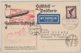 DR, 1931, Mi.- Nr.: 382, als EF auf Zeppelin- Bildpostkarte zur Ungarnfahrt 1931, Bordpostaufgabe nach Budapest