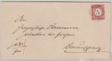 DR- Brustschilder, 1874, Mi.- Nr.: 19 als EF auf Fernbrief, von Holzminden (Alt- Braunschweig- o!) nach L...  (?)