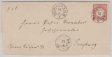 DR- Brustschilder, 1874, Mi.- Nr.: 19 als EF auf Fernbrief, von Neuhaus A. d. O. (Alt- Hannover- o!) nach Freyburg (Hann.!)