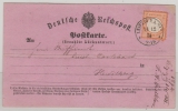 DR- Brustschilder, 1874, Mi.- Nr.: 15 als EF auf Postkarte von Leipzig nach Heidelberg