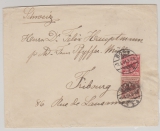 DR- Krone / Adler, 1894, Mi.- Nr.: 47 + 50 als MiF auf Auslandsbrief von Bonn nach Fribourg (CH)