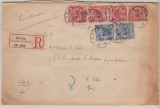 DR- Krone / Adler, 1897, Mi.- Nr.: 47 (4x) + 48 (2x) als MiF auf Einschreiben- Auslandsbrief von Bonn nach St. Gallen (CH)