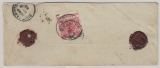 DR- Krone / Adler, 1895, Mi.- Nr.: 47 (vom SR, rs.), 48 + 50 als MiF auf Auslands- R.- Brief von Bremen nach Southamton (GB)