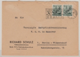 Berlin, 1948, Mi.- Nrn.: 7(2x) in MeF auf Ortsbrief (2. Gewichtsstufe?) innerhalb von Berlin, mit Luftbrückenstempel