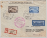 DR, 1936, Mi.- Nr.: 497 + 498 in MiF auf Brief per Nordamerikafahrtvon FF/ M via New York nach Remscheid