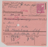Kontrollrat- Ost, 1948, Mi.- Nr.: 954 in EF auf Postanweisung, eingezahlt in RM, ausgezahlt in DM- Ost! Neues FA Schlegel!