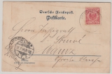 Dt. Seepost, 1899, DR.- Mi.- Nr.: 47 als EF auf dekorativer Bildpostkarte von Singapore nach Mainz