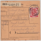 BRD, 1954, Mi.- Nr.: 137 als EF auf Paketkartenstammteil für 1 Paket von Groß Lafferde nach Niedersachswerfen