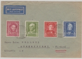 BRD, 1949, Mi.- Nr.: 117- 120 als Satzbrief- MiF, auf Luftpost- Auslandsbrief von Holzminden nach Munkkiniemi (Finnland)