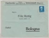 DR, Weimar, 1927, Mi.- Nr.: 405 als EF auf Auslandsbrief von Immenstadt nach Bologna (It.)