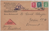 DR, Weimar, 1928, Mi.- Nr.: 388, 390 + 392 als MIF auf NN- Ortsbrief innerhalb von Berlin