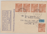 Berlin / BRD, 1952, Mi.- Nr.: 88 (5x) als MeF auf Fernbrief von Hof nach Selb, mit interessantem Propagandastempel!