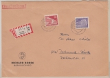 Berlin / BRD, 1958, Mi.- Nr.: 146 + 152 als MiF auf Einschreiben- Fernbrief von Braunschweig nach Dortmund