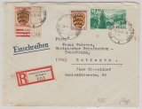 FRZ / Allgem. Ausgaben, 1947, Mi.- Nrn.: 8 Br u, u.a., in netter MiF auf Einschreiben- Fernbrief von Freiburg nach Reutlingen