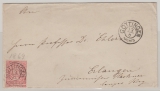 NDP, 1869, Mi.- Nr.: 16 als EF auf Fernbrief von Göttingen (Alt- Hannoverstempel) nach Erlangen