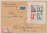 FRZ, Baden, 1949, Mi.- Nr.: Bl. 1 A, als EF, auf Einschreiben- Fernbrief, von Freiburg nach Zell