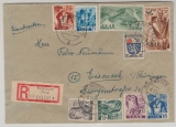 Saarland / FRZ (!), 1947, Mi.- Nr.: 225 u.a. + FRZ, in MiF auf Einschreiben- Fernbrief von Völklingen nach Eisenach