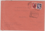 Italien, 1944, 75 Ct. (Republica...) + 1 L. (normal) in MiF auf Einschreiben- Fernbrief von Milano nach Para d´Adda