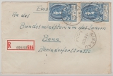 Belgien, 1952, 4 Fr. (2x) in MeF auf Auslands- Einschreiben von Aiseau nach Bonn