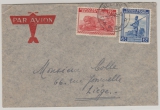 Belgisch- Kongo, 1945, 8,5 Fr. MiF auf Luftpost- Auslandsbrief von Stanleyville nach Liege (Belgien)