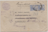 Malaya, 1923, 12 c. (2x) als MeF auf Auslands- Einschreiben von Kla...  nach Helingenhaus, von da nachgesandt