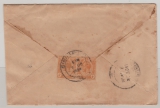 Straits Settlement, 1934, 4 Ct. (2x) als MiF rs. auf Auslandsbrief von Singapore nach Karaikudi / Süd- Indien