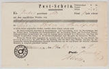 Meiningen (T+T), 1862, Postschein, für die Auflieferung eines Wertbriefes, nach Saalfeld