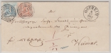 T. + T., 1862, Mi.- Nr.: 13 + 15, als MiF auf Fernbrief von Ostheim (Nrn.-Stempel 241) nach Weimar