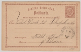 DR, ca. 1873, 2 Kr. GS- Karte, Mi.- Nr.: P 2 als Fernpostkarte von Neuhaus b. Sonneberg (T. + T.!) nach Fröhliches Thal / Leh.