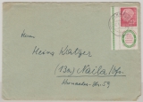 BRD, 1956, Mi.- Nr.: S 29 (inkl. HBL- Rand) als EF auf Fernbrief von Hammelburg nach Naila