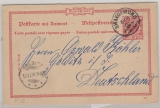 DSWA, 1900, 10 Rpfg.- Antwort- GS, Mi.- Nr.: P 12 gelaufen von Swakopmund nach Colditz