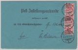 Krone- Adler, 1899, Mi.- Nr.: 47 (3x) als MeF auf Post- Zustellungsurkunde, von Schluchsee nach St. Blasien