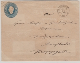 Sachsen, 1864, 2 Ngr.- GS- Umschlag (Mi.- Nr.: U 2 B) gebraucht, als Fernbrief von Meuselwitz nach Arnstadt