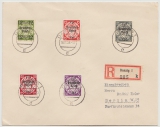 III. Reich, 1939, Mi.- Nrn.: 716- 29, kpl. Satz (teils vom Or!) auf 3 Einschreiben- Fernbriefen, von Danzig nach Berlin
