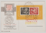 DDR, 1950, Mi.- Nr.: Bl. 7 auf DEBRIA- Postkarte, nicht gelaufen, mit 3 verschiedenen DEBRIA-Stempeln!!!