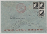 DR, 1936, Mi.- Nr.: 537 (3x) als MeF auf Luftpost- Auslandsbrief von Nürnberg nach Rio de Janeiro (Bras.)