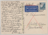 DR, 1936, Mi.- Nr.: 532 als EF auf Luftpost- Inlandspostkarte von Königsberg nach Görlitz
