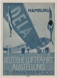 DR, 1933, Halbamtliche Flugpostmarke / Ballonfahrt, Hamburg 1933, Mi.- Nr.: 21 c in MiF auf Ballonpostkarte innerhalb Hamburg´s