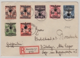 GG, 1940, Mi.- Nrn.: 28 u.a. in MiF auf Einschreiben- Fernbrief von Warschau nach Jüterbog