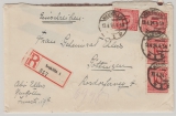 DR / Weimar, 1924, Mi.- Nr.: 340 (4x) als MeF auf Einschreiben- Fernbrief von (Berlin-)Neukölln nach Göttingen