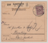 DR / Weimar, 1924, Mi.- Nr.: 343 als EF auf Paketkartenstammteil für 1 Paket von Lendringsen nach Hamburg