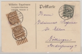 DR, Hochinflation, 1923, Mi.- Nrn.: 322 + 323 (je 2x) als MiF auf Fernpostkarte von Leipzig nach Göttingen