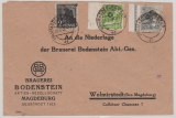 20 Magdeburg, Mi.- Nrn.: 166, 169 + 170 als MiF auf Fernbrief von Magdeburg nach Wolmirstedt, Signiert /geprüft: Flä.