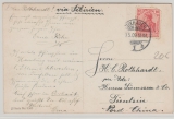 DAP China / Incomming Mail, DR 1909, Mi.- Nr.: 86 als EF auf Bild- Pfingstpostkarte von Cuxhaven nach Tientsin