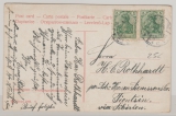 DAP China / Incomming Mail, DR ca. 1909, Mi.- Nr.: 85 (2x) als EF auf Bild- Weihnachtspostkarte von Marburg (?) nach Tientsin