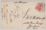 DAP China / Incomming Mail, DR 1908, Mi.- Nr.: 86 als EF auf Bild- Grußpostkarte von Hamburg nach Tientsin